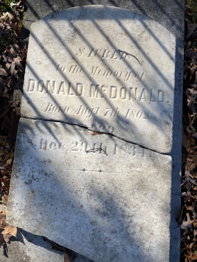 <span>Donald McDonald :</span> Oldest Grave